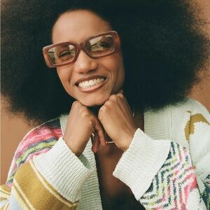 Women’s Rectangular orange Sunglasses with yellow lens